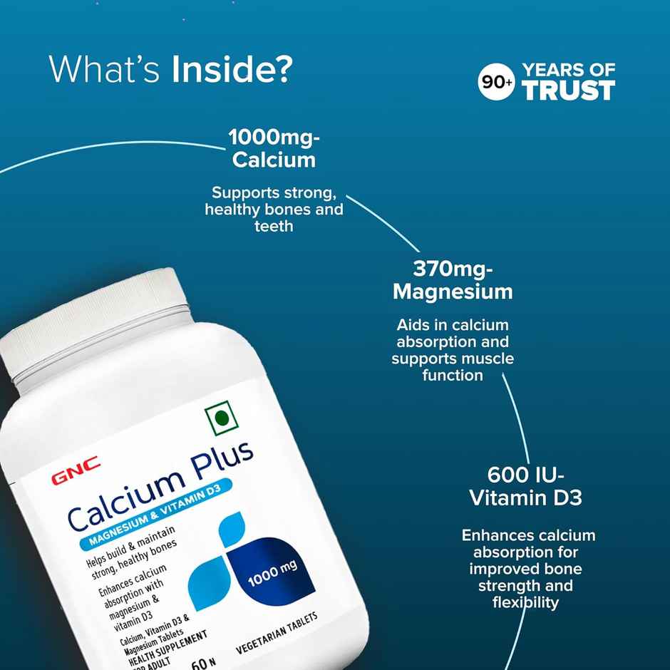 GNC Calcium Plus 1000 mg with Magnesium and Vitamin D3