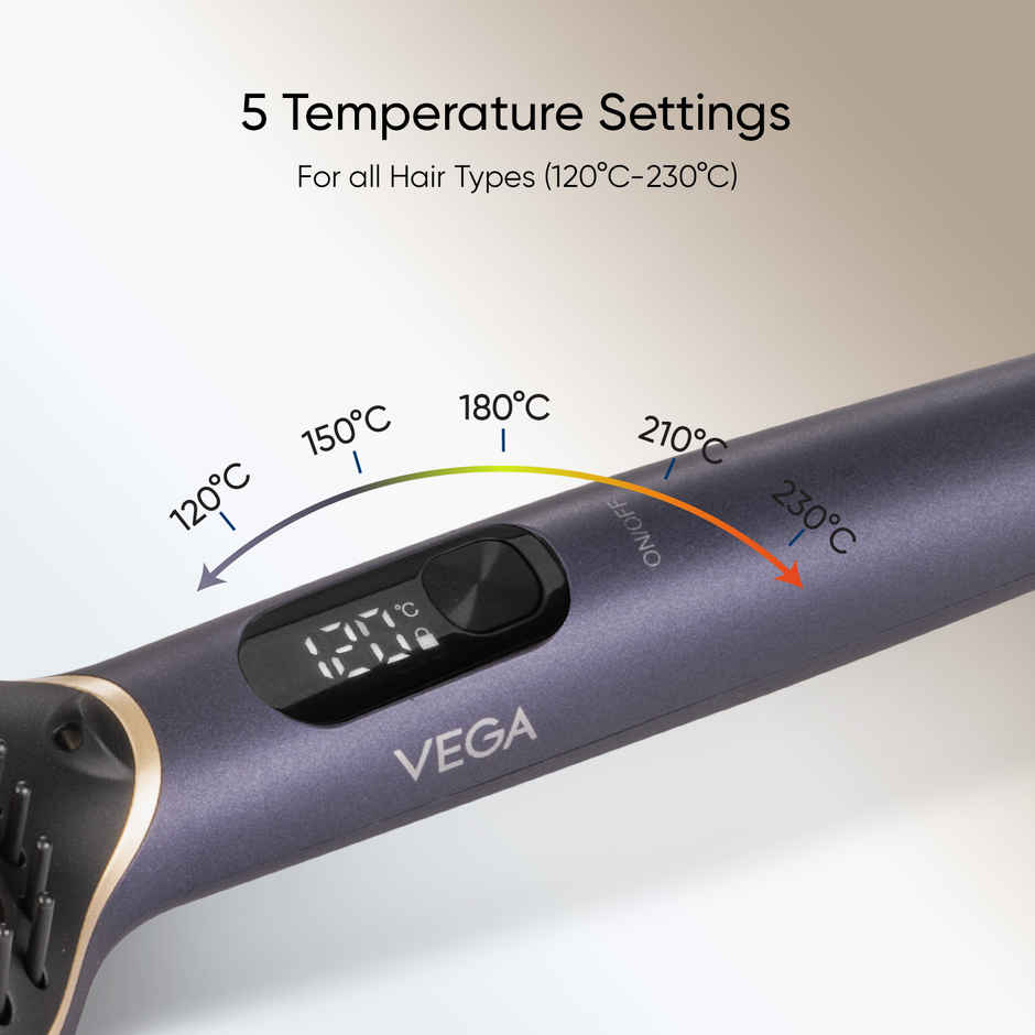 Vega Litstyle L1 Hair Straightener Brush with Up to 12 Hrs Straightening Effect, (VHSB-06)