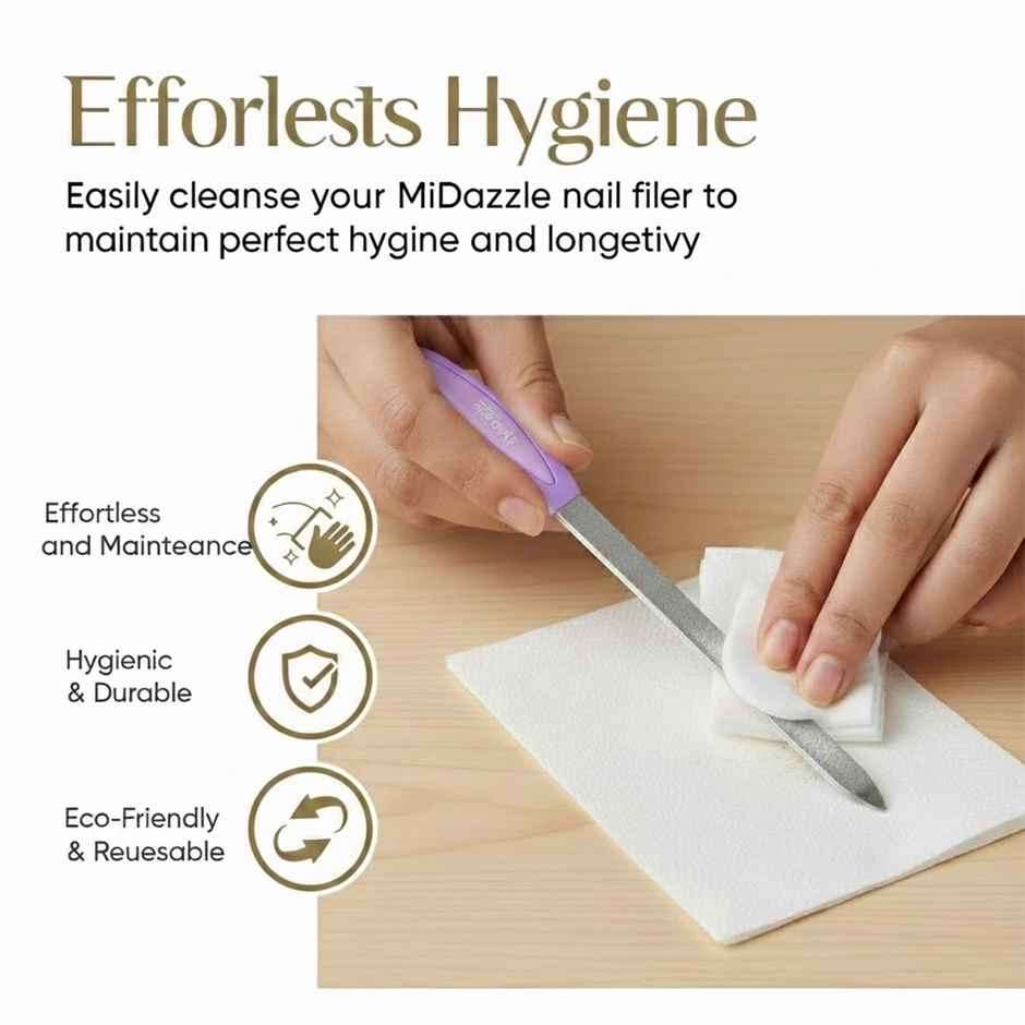 Midazzle Professional Dual|Sided Nail Filer with Plastic Grip Handle | MINF3803