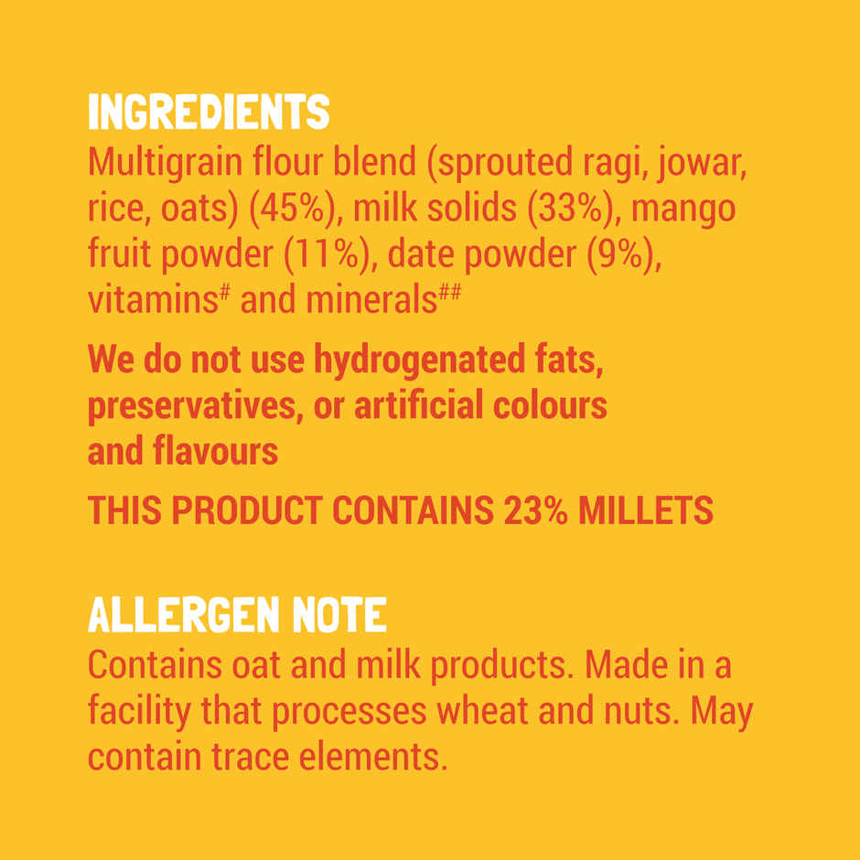 Slurrp Farm Mango, Ragi and Rice Cereal with Milk and No Added Sugar