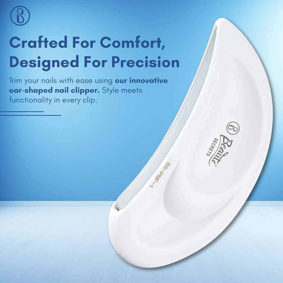 Beaute Secrets Nail Filer and Buffer Professional EarShaped Nail File with Round Blade