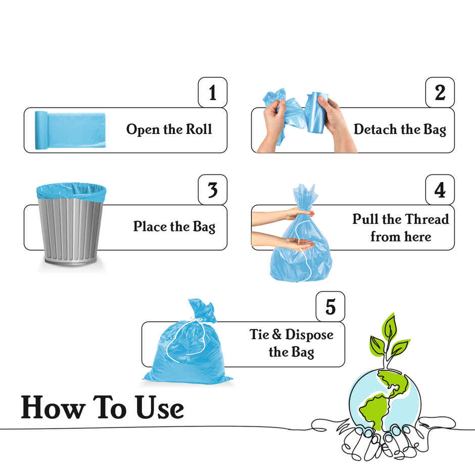 Smart One Garbage Bag Roll Blue - Large - 24 x 32 in