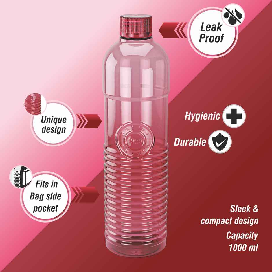 Nayasa Plastic Vector Fridge Bottle | Assorted - 1 L