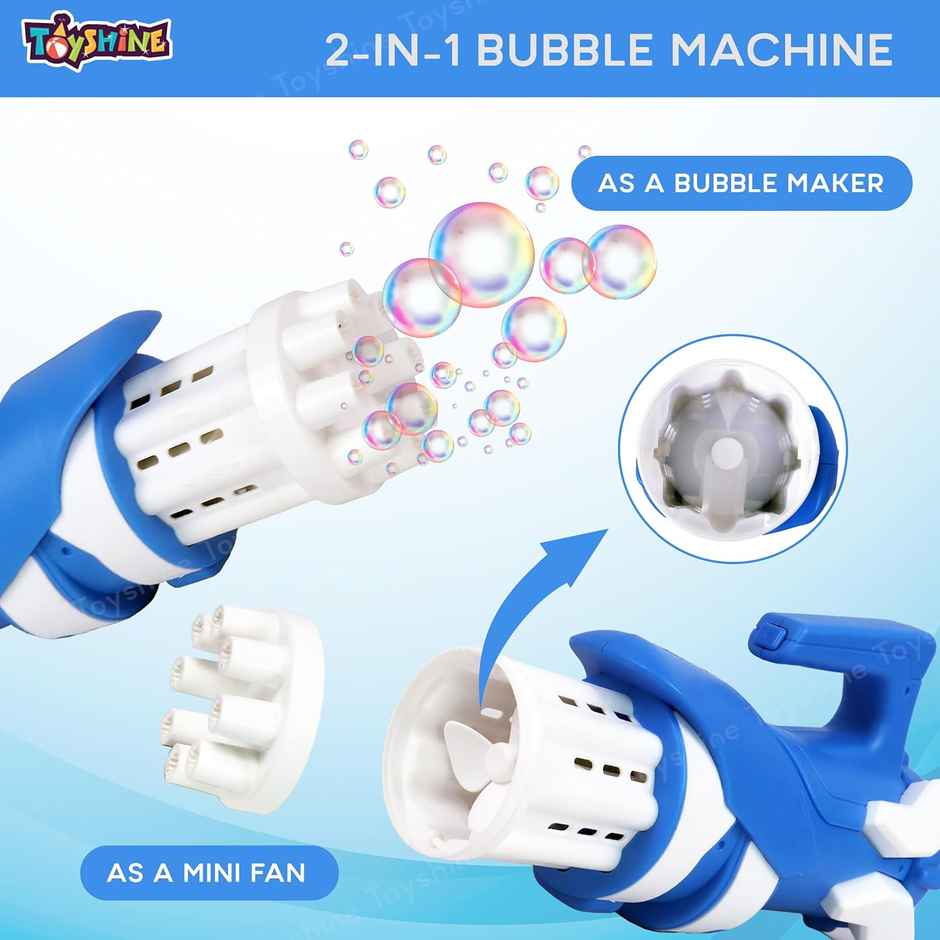 Toyshine 8 Hole Space Shuttle Design Electric Bubbles Gun Gatling Bubble Machine Toy