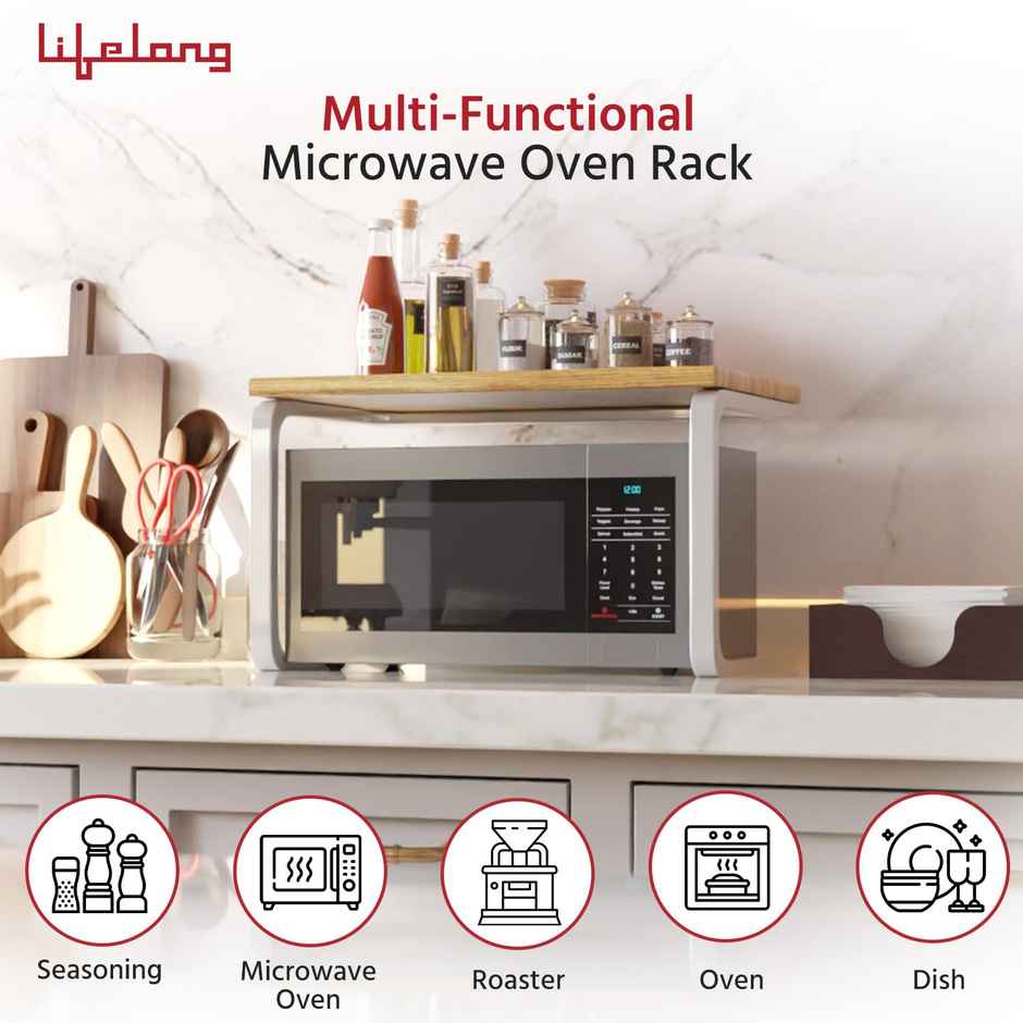 Lifelong Microwave ,OTG Stand | Multipurpose Top Rack | Adjustable Length & Height | Rust-Free