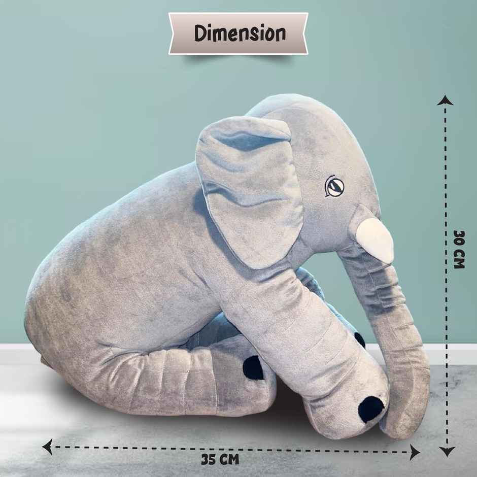 Storescent Plushie - Elephant Pillow Hugging Toy | 60 cm Soft Stuffed Animal for Kids (Grey)