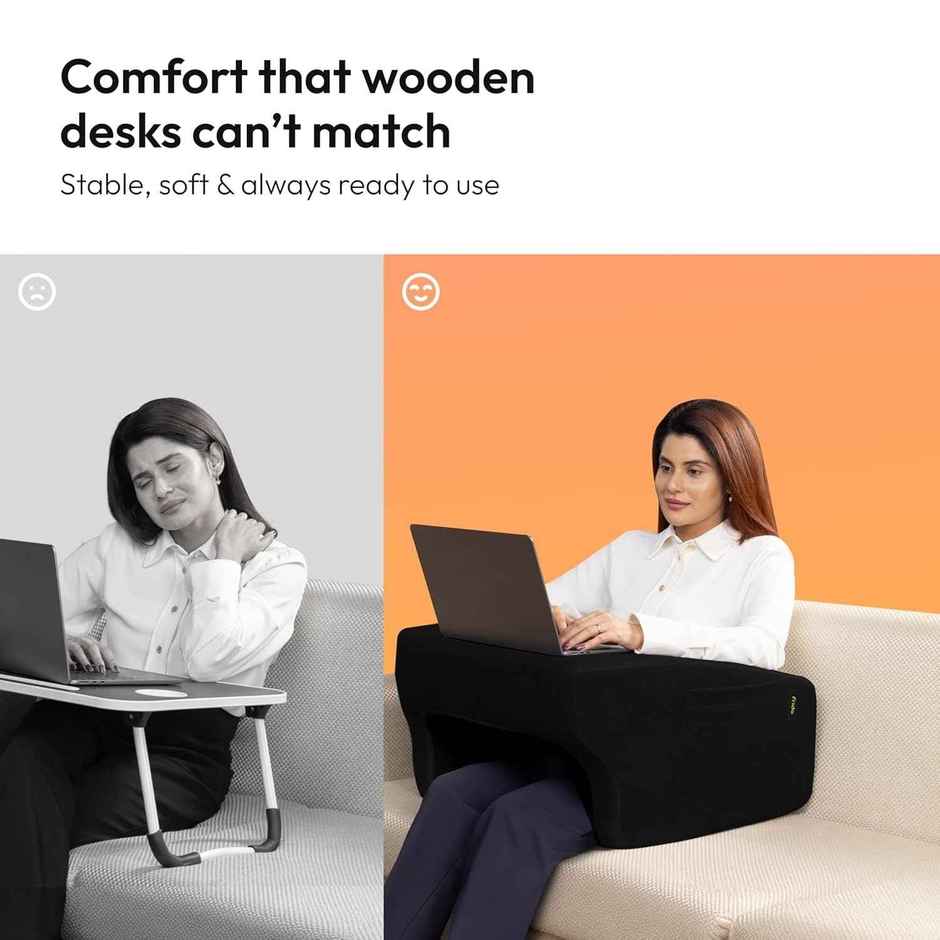 Frido Ultimate Lap Desk Pillow | Portable - Ergonomic | Black