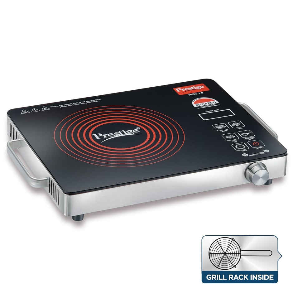 Prestige PIRC 1.0 2200W Infrared Cooktop, Preset Indian Menu Options & Timer, Black, 1Y Warranty,BIS