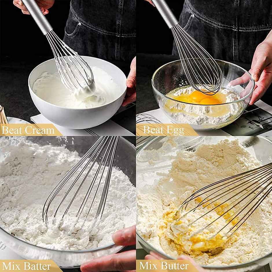 Jensons Stainless Steel Egg Wisk Combo | 25cm and 21 cm