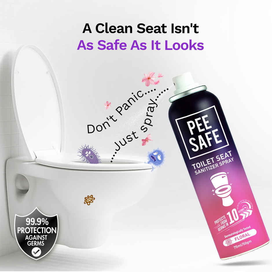 Pee Safe Toilet Seat Sanitizer Spray (Floral)