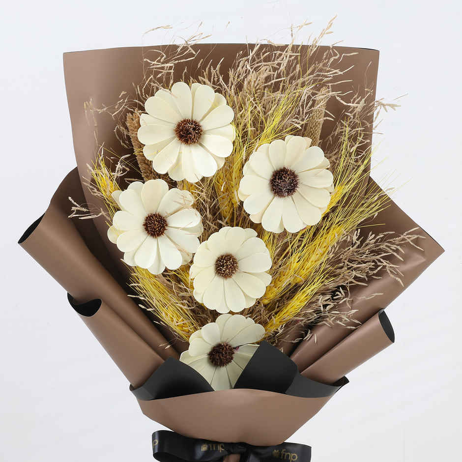 Soft Petal Shola Pith Flower Bouquet | Gift Set | FNP