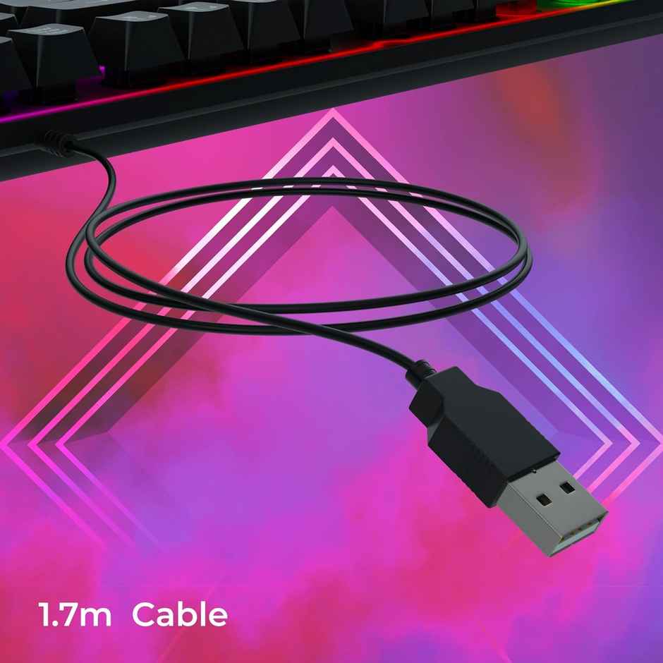 ZEBRONICS Transformer K1 Premium Gaming Keyboard with 104 Keys, 1.7m Cable, Laser Keycaps, Multi Color LED Modes, Integrated Multimedia Keys, All Keys Enable/Disable Function 