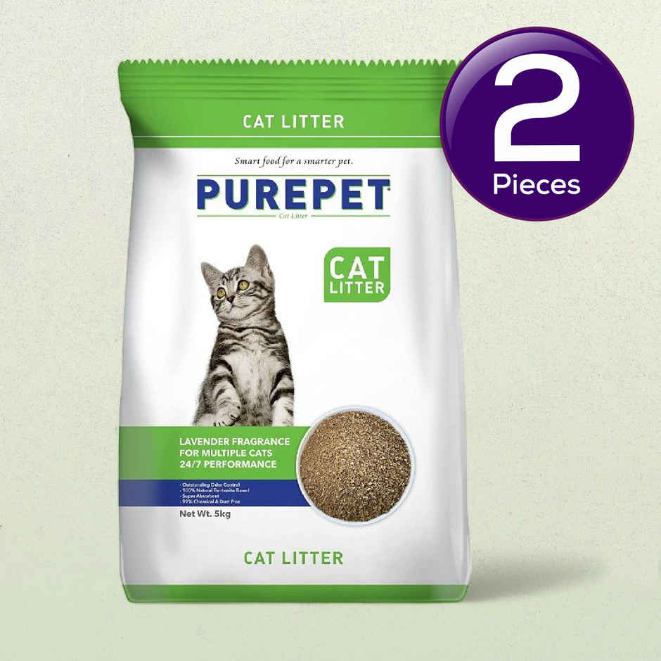 Purepet Clumping Lavender Fragrance Pet Cat Litter (For Multiple Cats) Combo