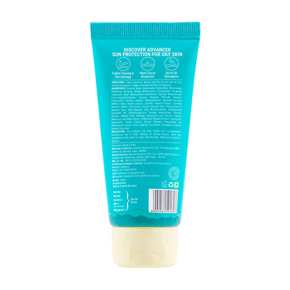 Pilgrim 5% Niacinamide Oil-Free Super Light Gel Sunscreen SPF 50+ PA++++ With Korean White Lotus