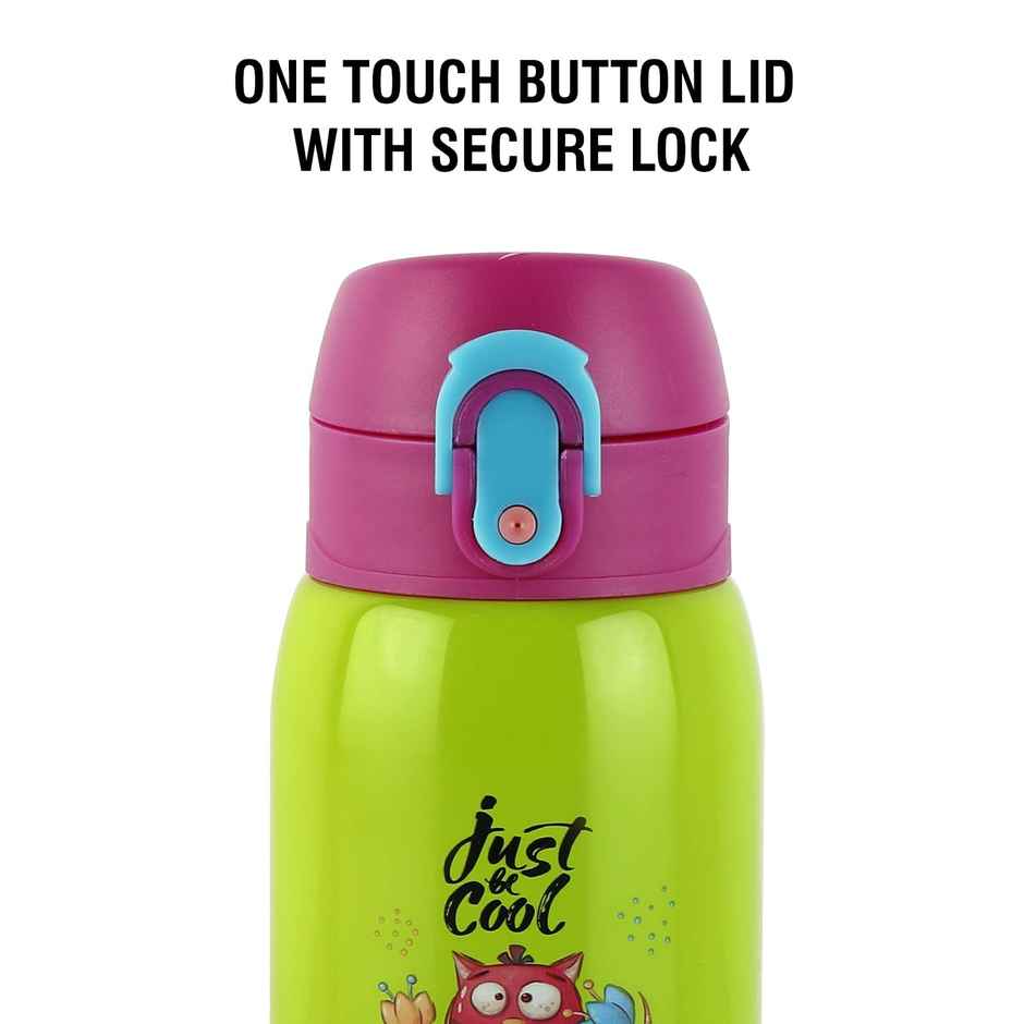 Cello Junior Stainless Steel Kids Flask | 275 ml | Leak-Proof | Green