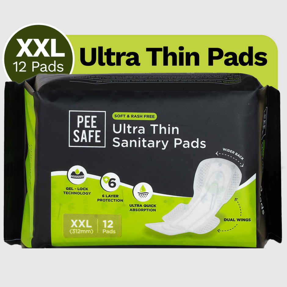 Pee Safe Ultra Thin Rash Free Sanitary Pads XXL (With Paper Disposal Covers)
