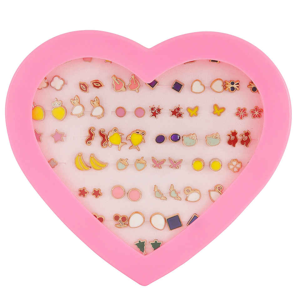 Shining Diva Fashion 36 Pairs Non Precious Base Metal Multicolour Pearl Earrings for Women 12015er