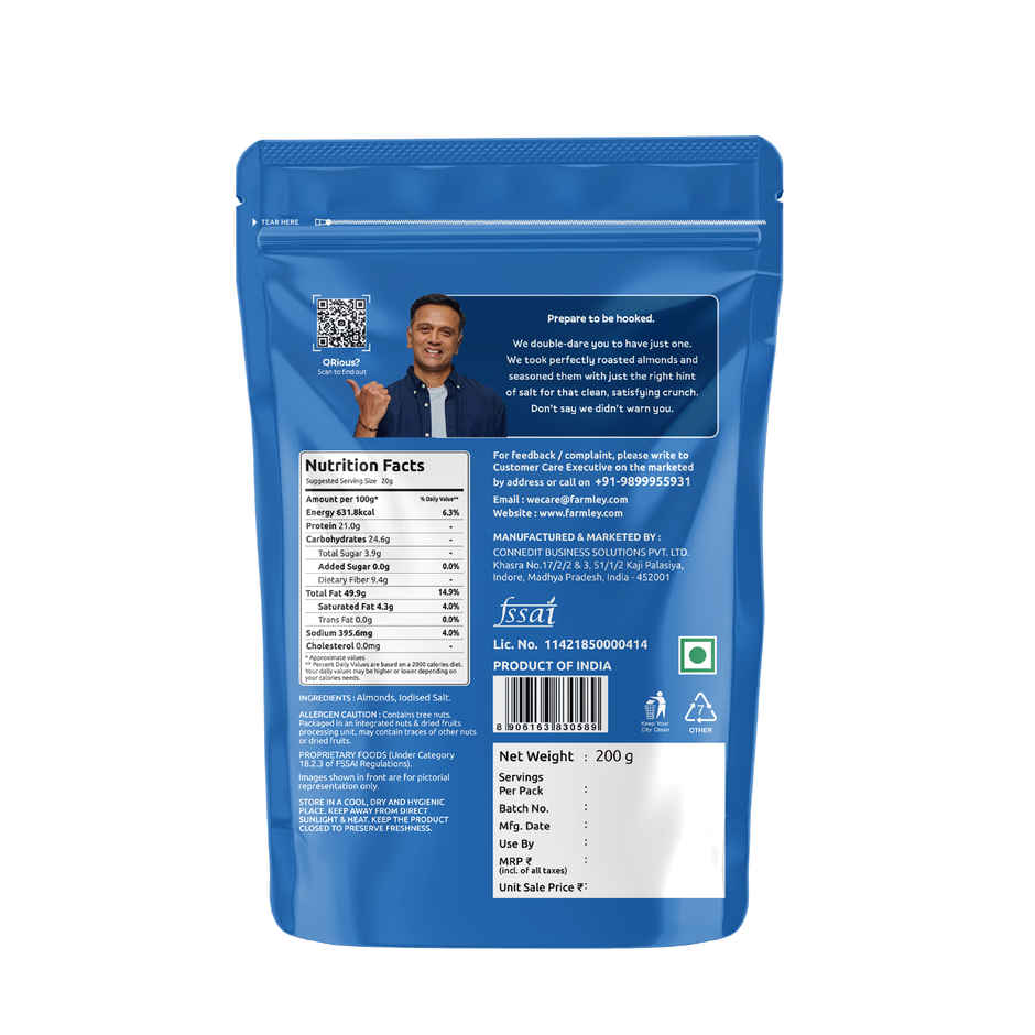 Farmley Classic Salted Roasted Almonds (Badam) Combo  
