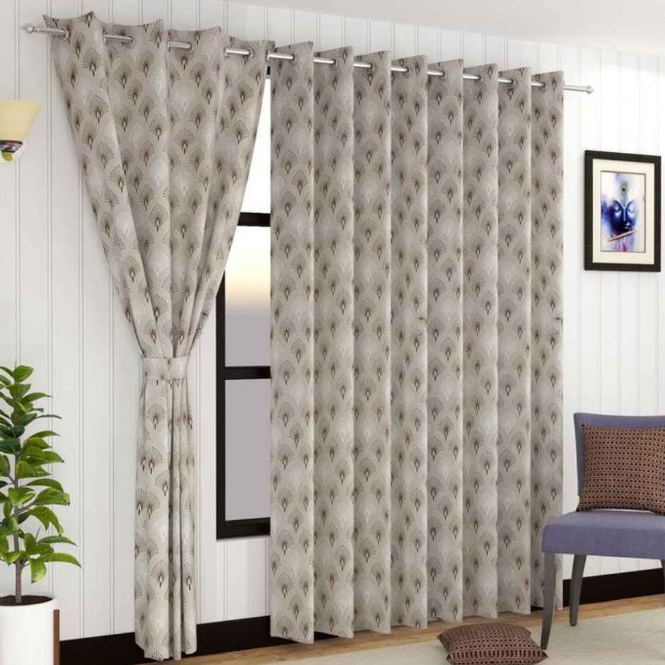 Florida Mimosa 9 Feet Sheer Curtains for Living Room Bedroom Balcony Brown
