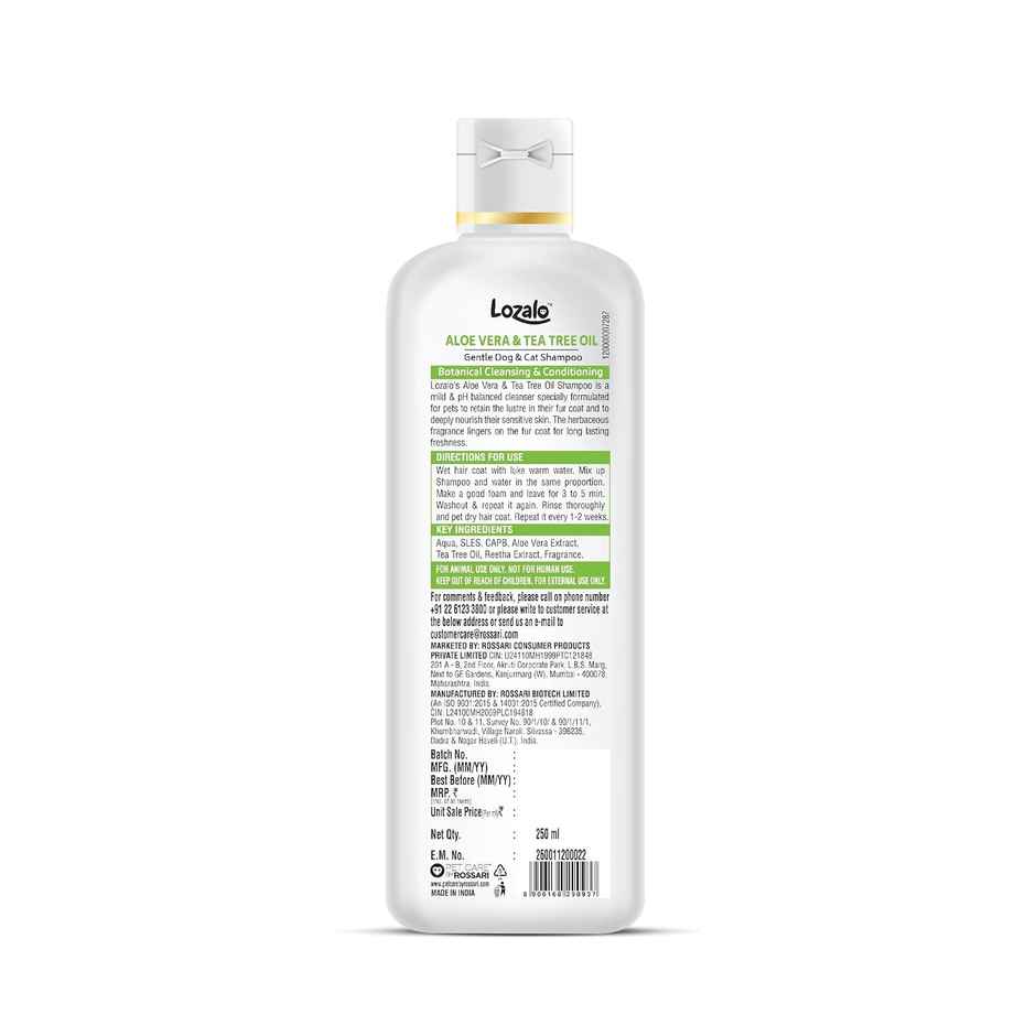 Lozalo Botanical Pet Shampoo | Aloe Vera - Tea Tree | Gentle | Ph Balanced | Paraben-Free