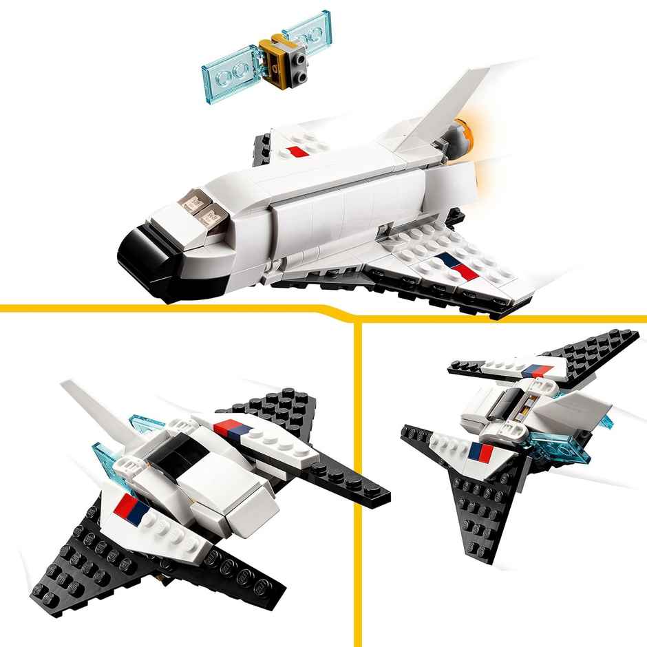 LEGO Creator Space Shuttle 31134 Building Toy Set with Astronaut and Spaceship Models for Kids