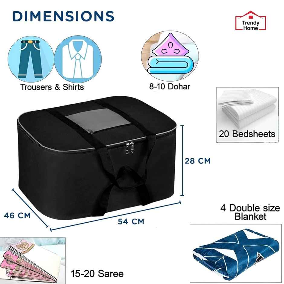 Senego by Trendy Home Nylon Underbed Storage Bags for Clothes - Moisture & Dust-proof