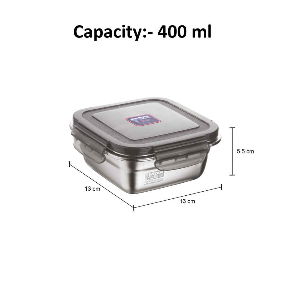 MaxSafe Square 3502 Container With Lid - 400 ml