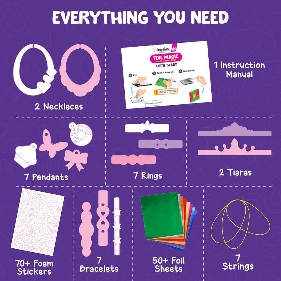 Smartivity Jewelry Foil Magic Art And Craft Activity Kit For Kids - Smrt1268