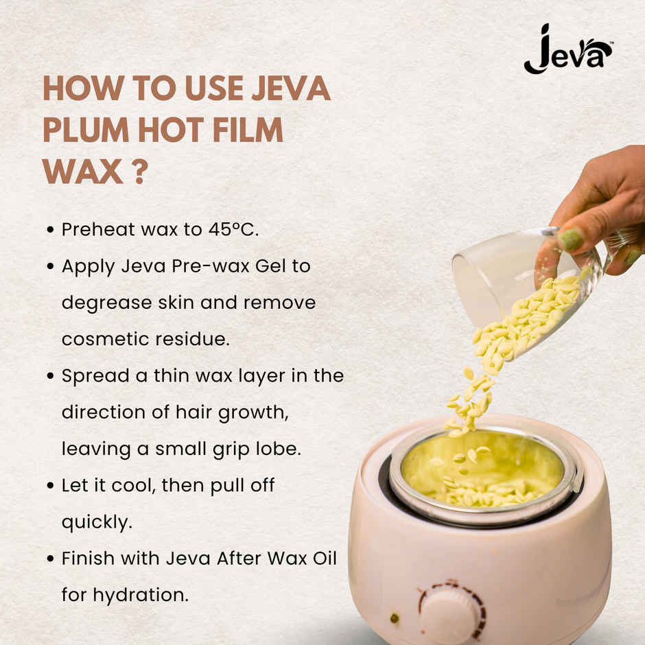 Jeva White Chocolate Film Wax Beads | Creamy Stripless Wax for Sensitive Skin