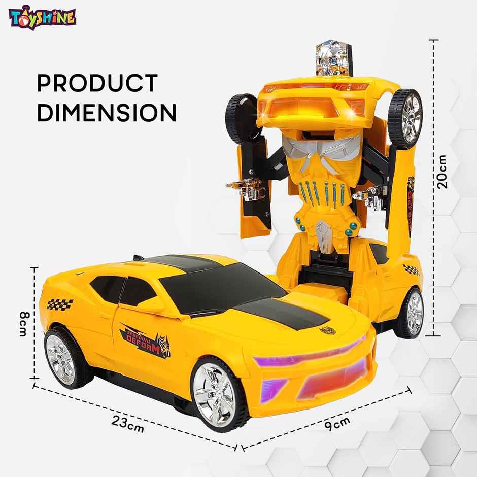 Toyshine 2-In-1 Auto Transforming Auto Robots Action Vehicle Toy
