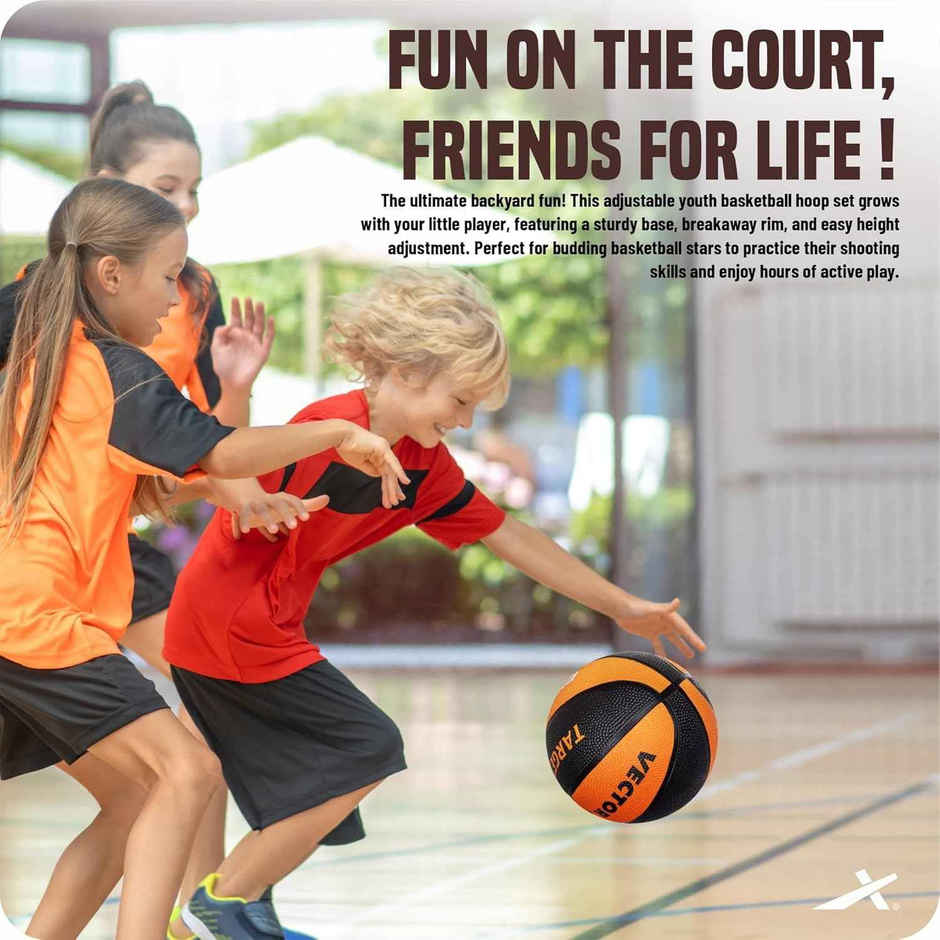 Vector X Target 8 Panel Rubberized Moulded Basketball | Size - 3