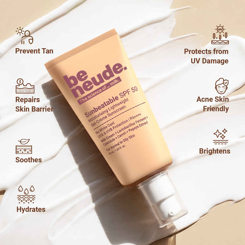 Be Neude Lightweight Gel Creme Sunscreen SPF50+ PA++++ UVA & UVB Protection