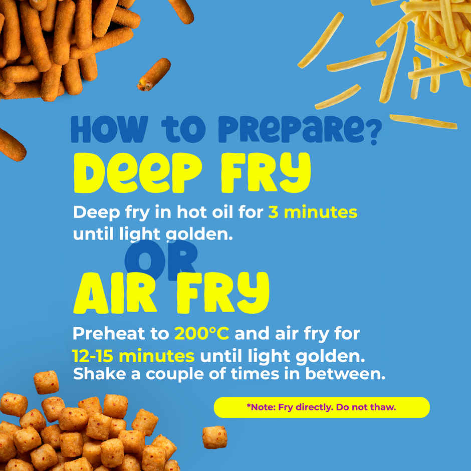 HyFun My Family Pack | 3-in-1 French Fries, Chilli Garlic Poppers & Veggie Stix | Frozen