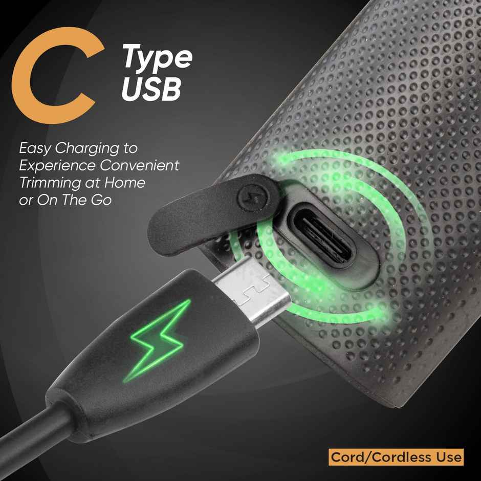 Vega SmartOne S1 Beard Trimmer for Men with 120 mins Runtime, USB Type C, IPX7 Waterproof (VHTH-30)