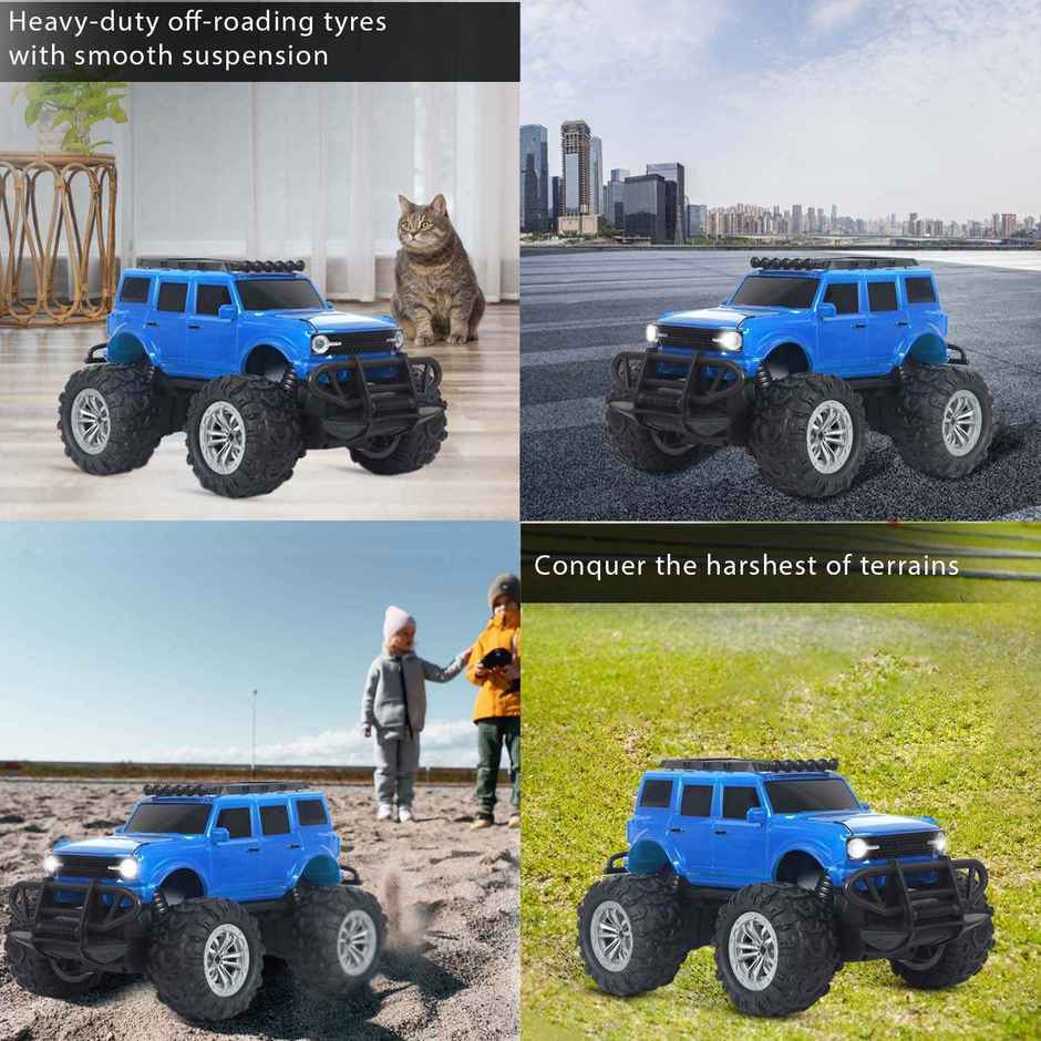 Race N Roll Off Roader Rechargeable Remote Control Monster Truck - For Blue