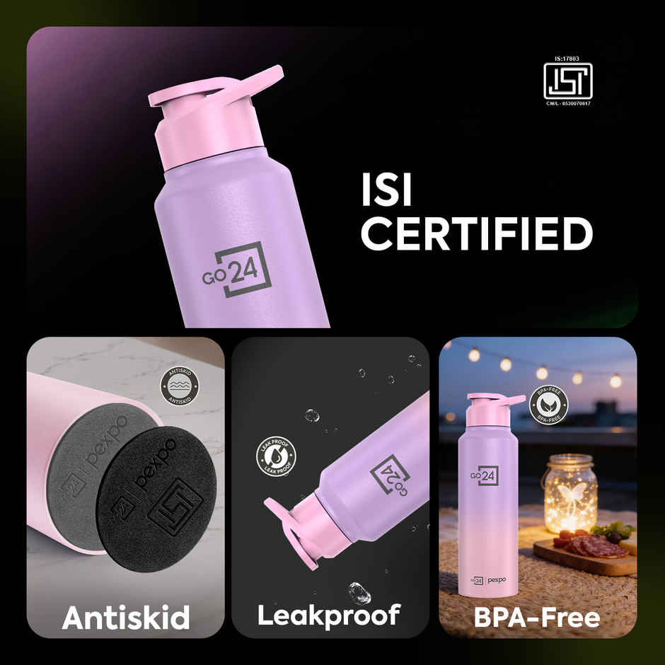 Go24 | Pexpo Craft Pro 1000 Ombre Stainless Steel Bottle | Purple Pink - 950 ml