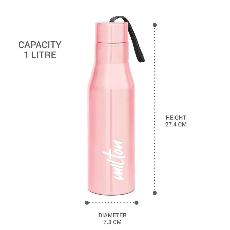 Milton Super 1000 Stainless Steel Water Bottle | 1 L | Light Pink