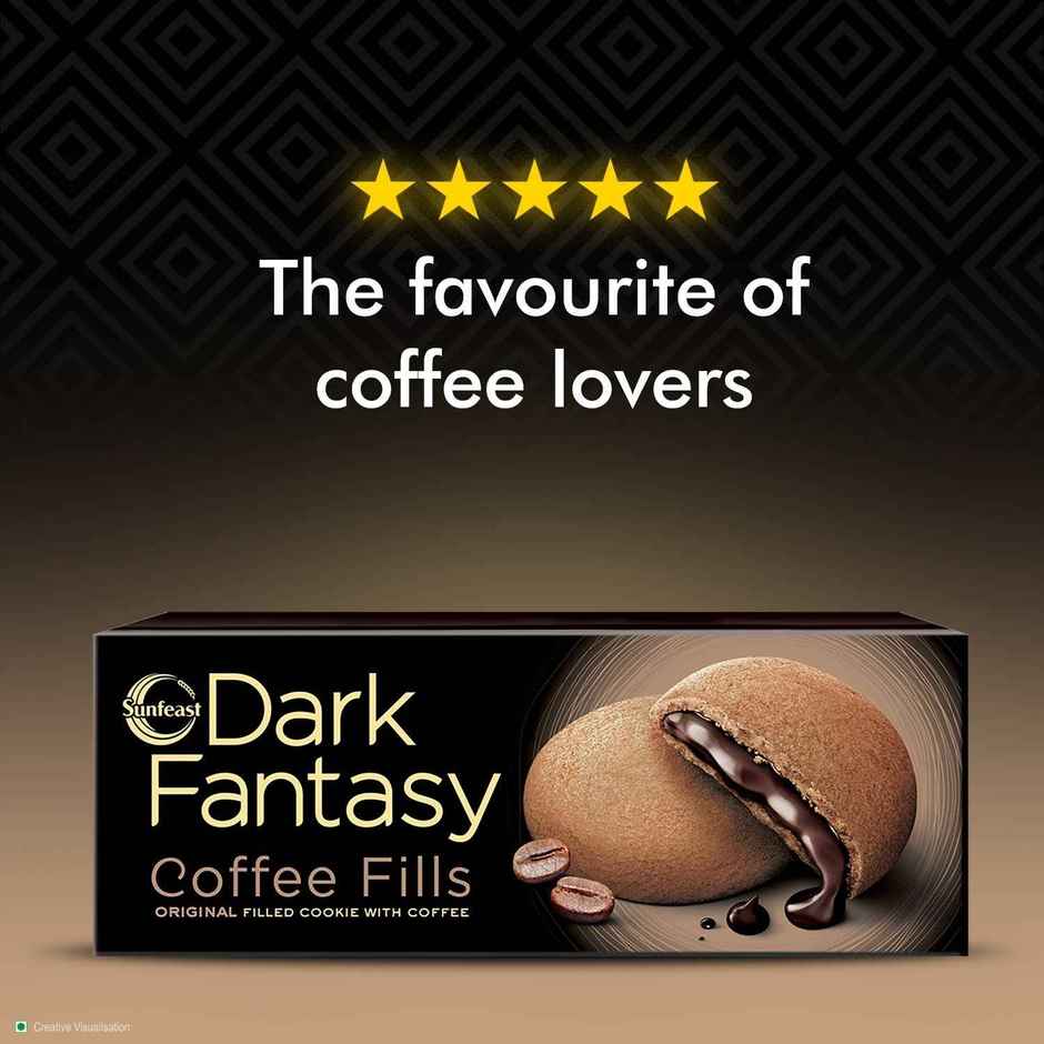 Sunfeast Dark Fantasy Coffee Fills, Original Filled Cookie With Coffee Flavour | Perfect Snack