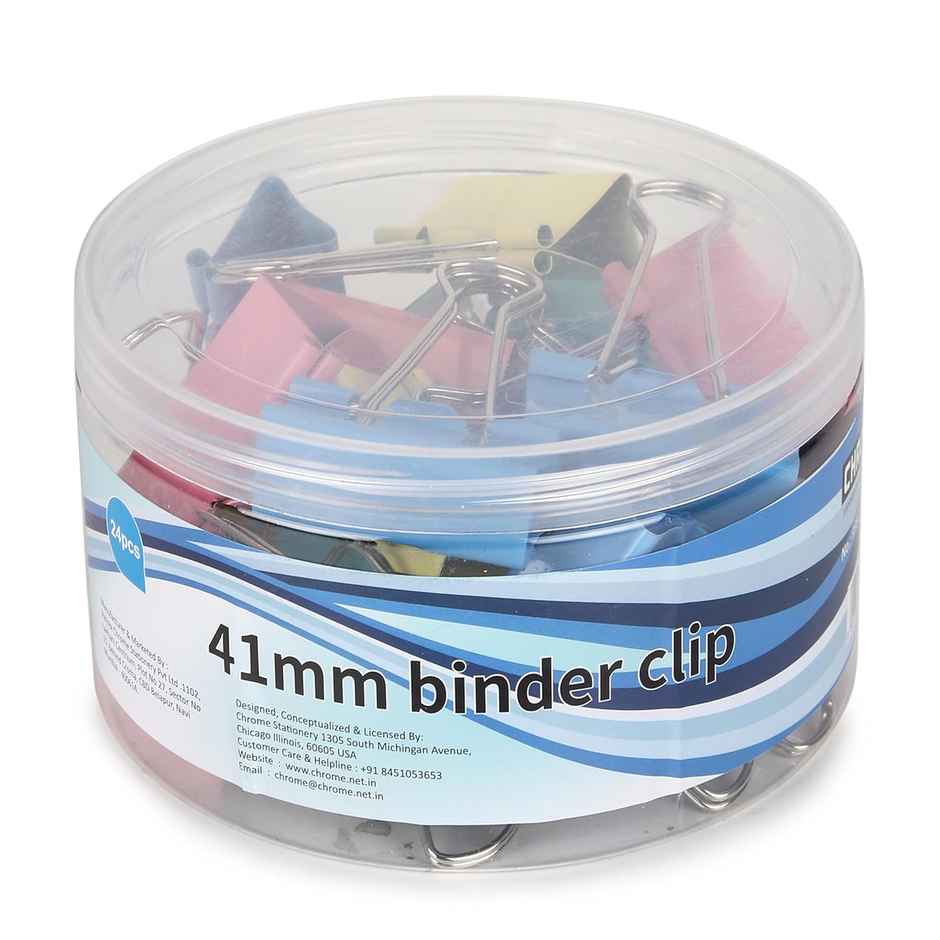 Chrome 41Mm Colour Binder Clip