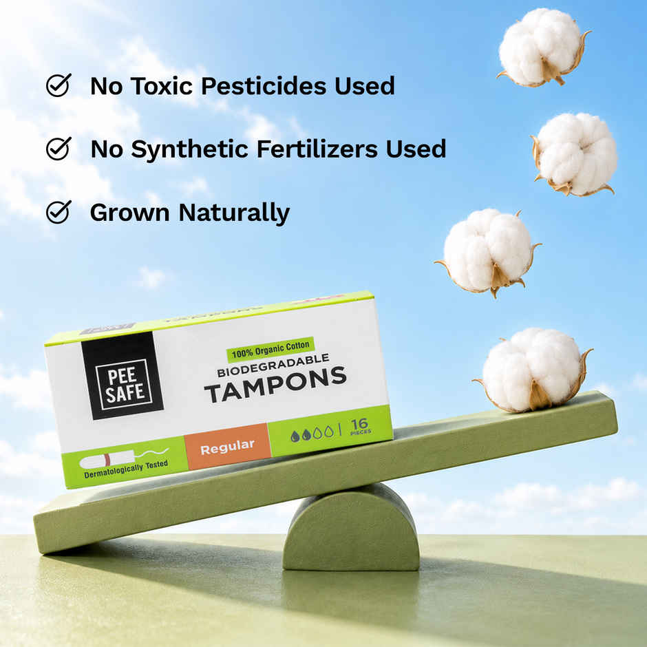 Pee Safe Regular Tampons for Light Flow | High-Absorbant & Leak-Proof Protection