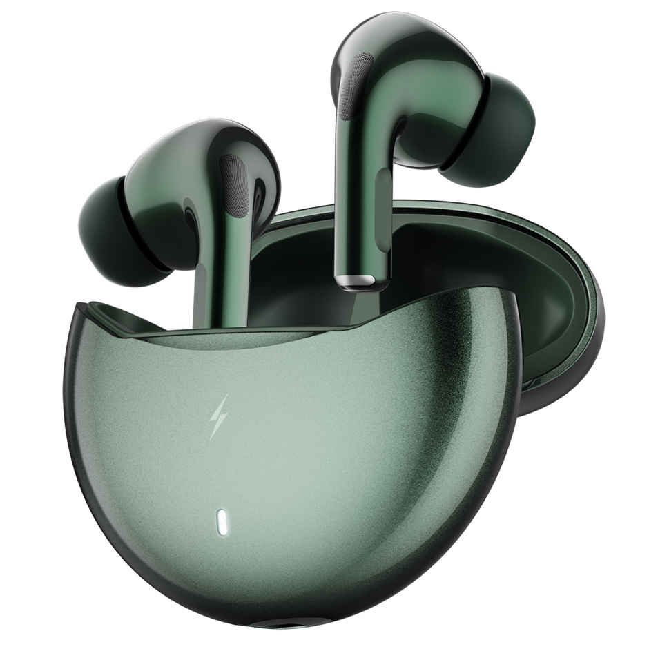 Fire-Boltt Fire Pods Aero Ultra TWS Earbud with Custom EQ Profile, Quad Mic ENC & 50H Playtime, Ultra Low 50ms Game Mode, Green Metal