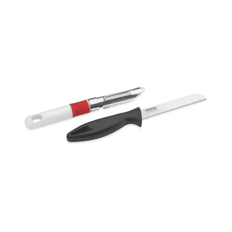 Crystal - Cl-125 Plastic Knife And Peeler Set 2-Piece Multicolour