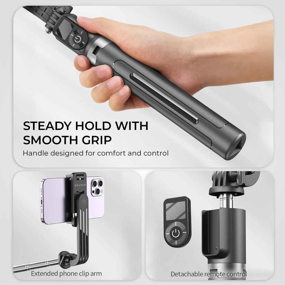 Bestor Selfie Stick Tripod with Wireless Remote Extendable Stand for Vlogging