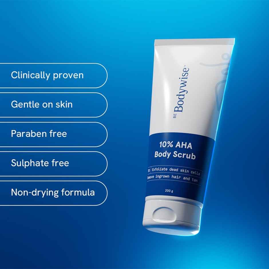 Be Bodywise 10% Aha Body Scrub - Reduces Strawberry Skin, Exfoliates