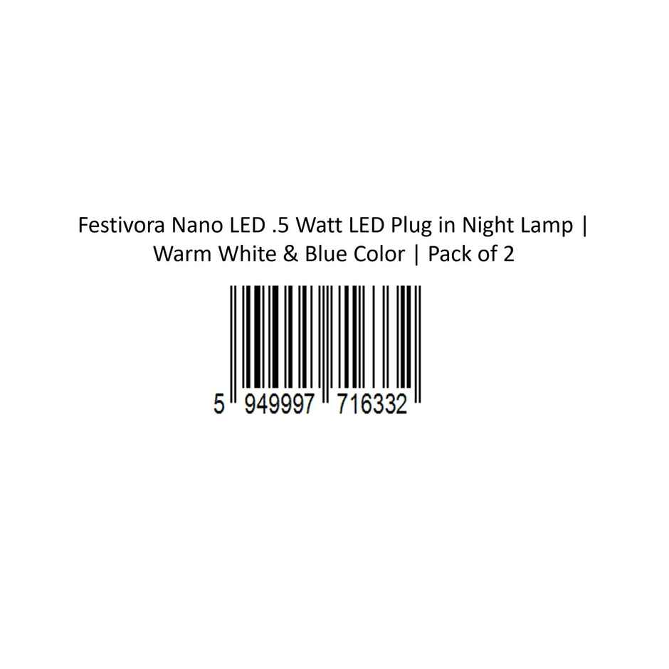 Festivora Nano LED .5 Watt LED Plug in Night Lamp | Warm White & Blue Color | Pack of 2