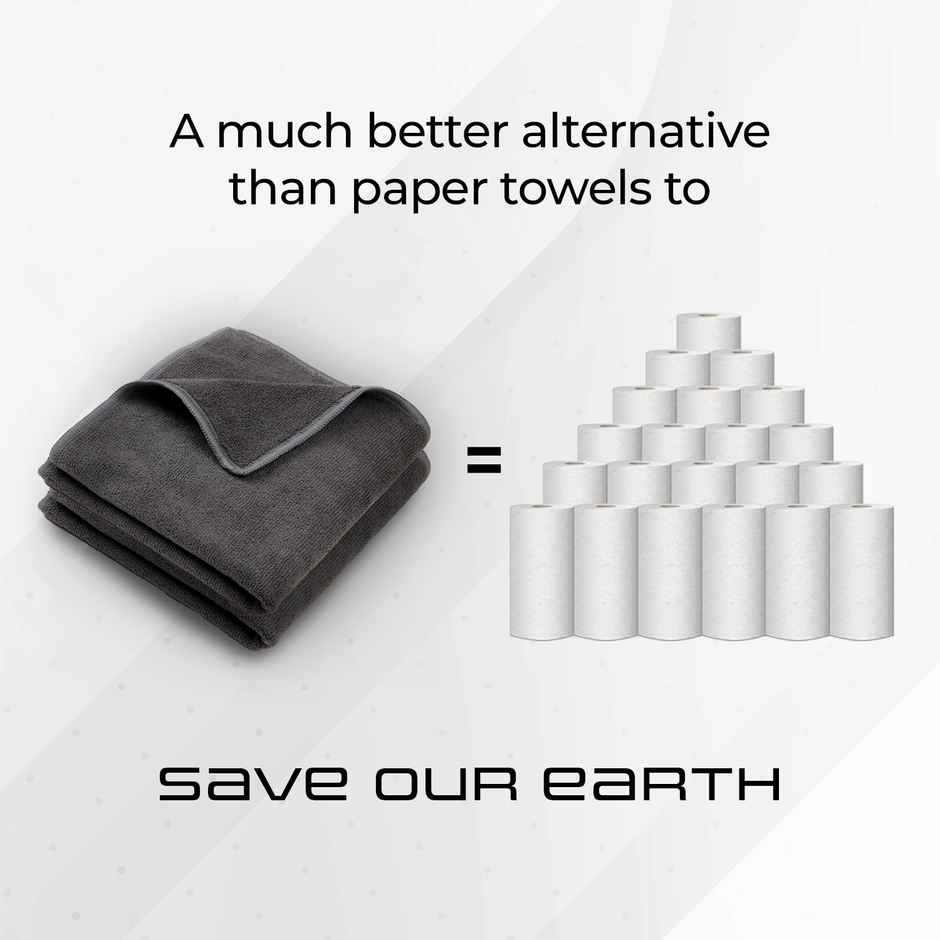 Robustt Microfiber Cloth 350 GSM | Grey | Pack Of 1