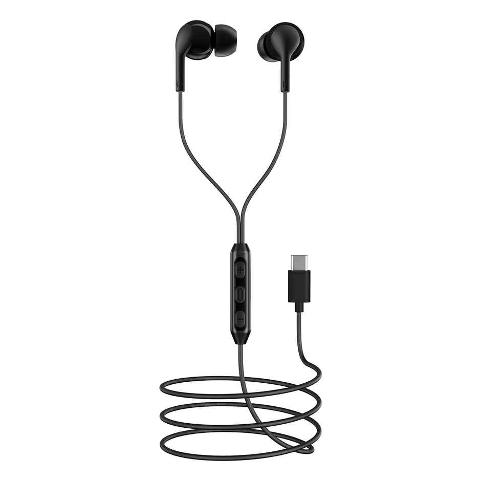 boAt Bassheads 100 C In Ear Wired Earphones W - Type-C Jack In-Line Microphone 10Mm Drivers Black