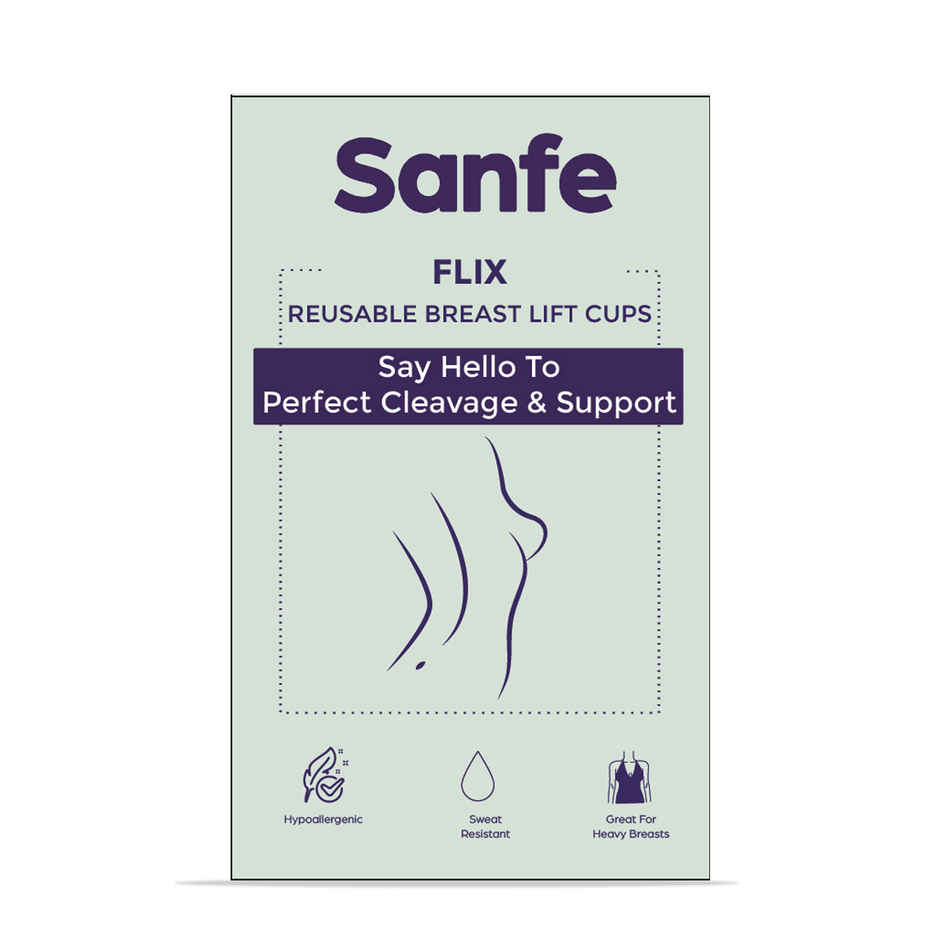 Sanfe Flix Reusable Boob Lift Cups For Breast Push Up Braless, Padded, Rabbit A-C Cup