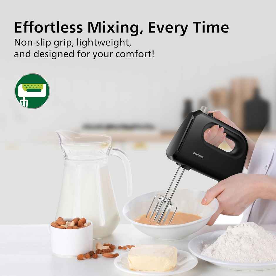 Philips Hr3705/10 300 Watt Lightweight Hand Mixer, Blender With 5 Speed Control Settings