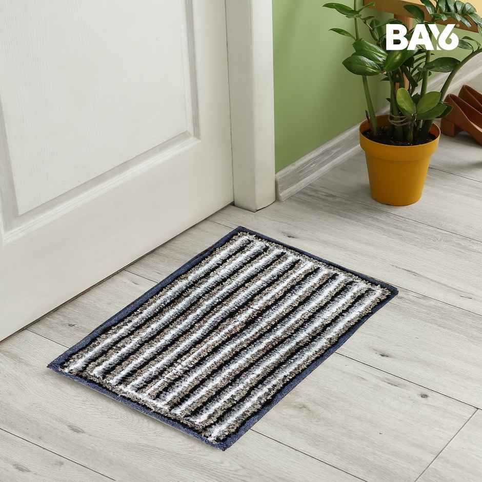 BAY6 Sona Microfiber Anti- Skid Doormat Set | 35 x 55 cm - Grey